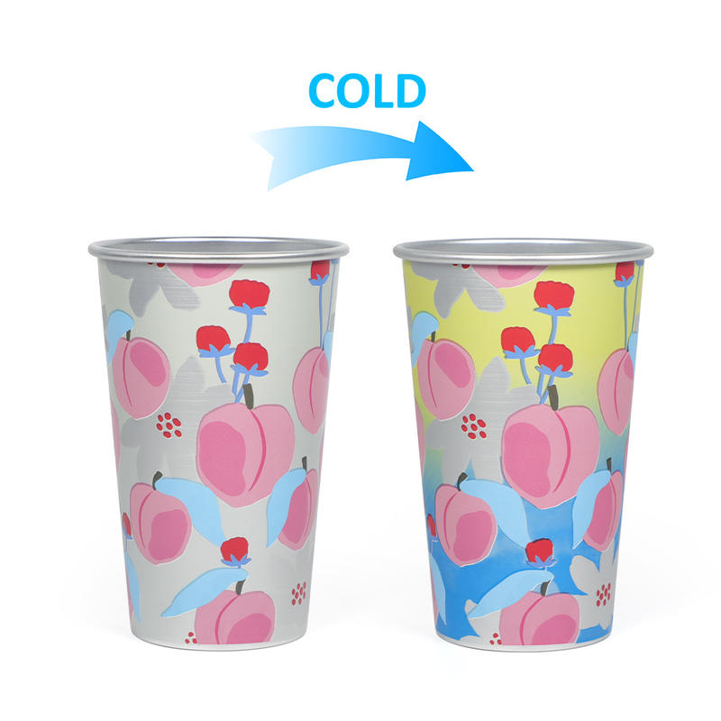 470ml Muling Magagamit na Aluminum na Nagbabago ng Kulay ng Party Cup
