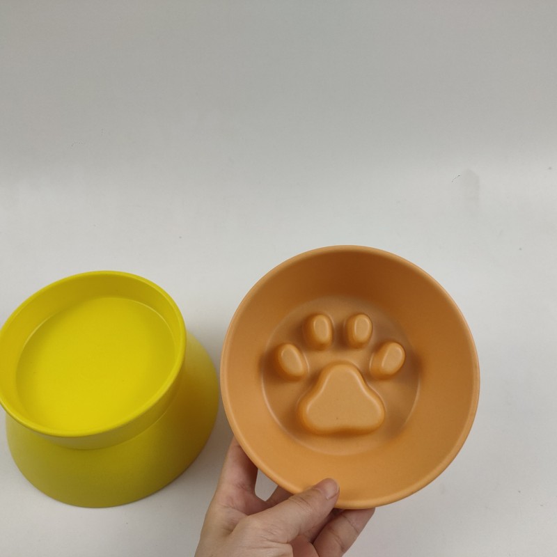 Bamboo Fiber Melamine Elevated Pet Bowl Para sa Pagpapakain ng Cat Dog