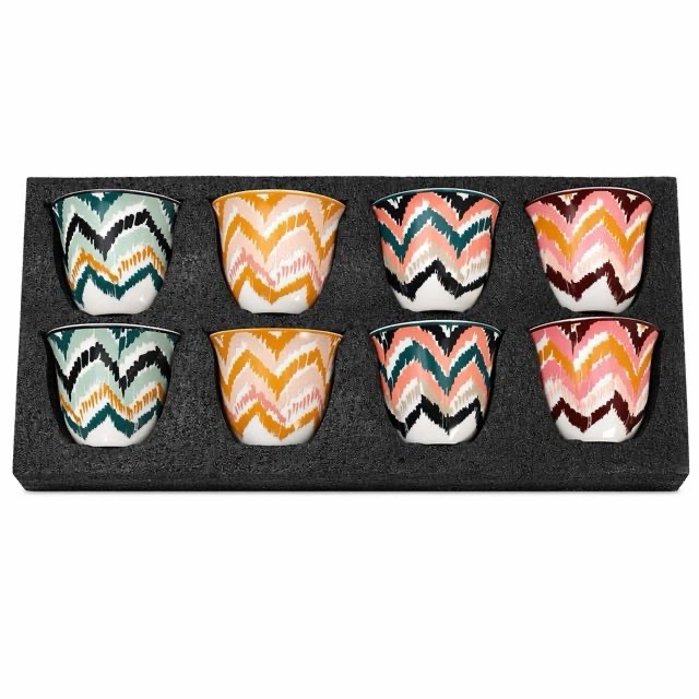 Boho Wave Ceramic Teacup 8Pcs Gift Set Para sa Tea Espresso