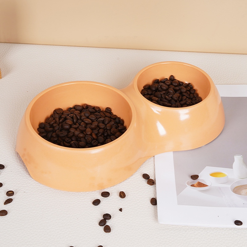 Custom na Bamboo Fiber Melamine Pet Double Bowl