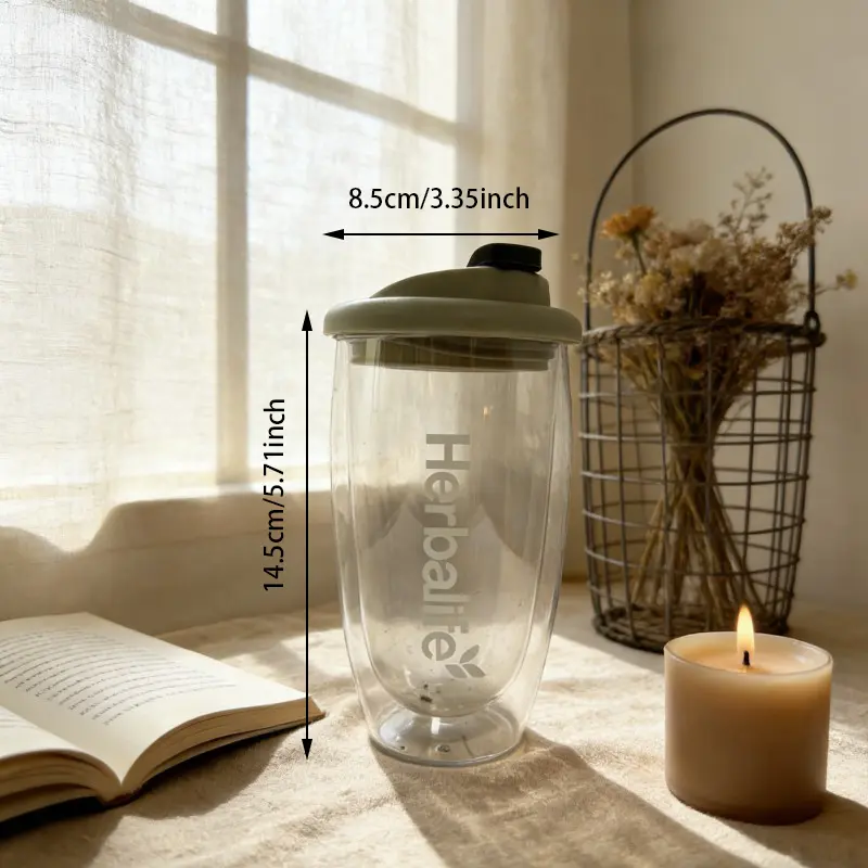 Custom na Double-Wall Glass Nutrition Shaker