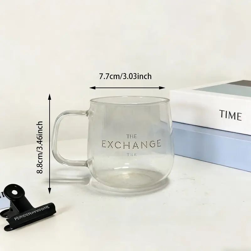 Custom na Hugis Itlog na Glass Mug na may Mga Handle