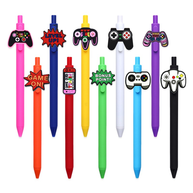 Game Controller Silicone Charm na Retractable Black Ink Gel Pen