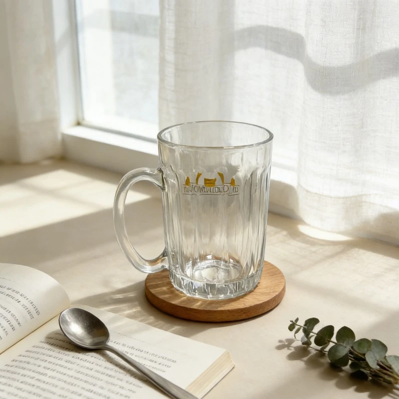 Striped Texture Glass Beer Mug