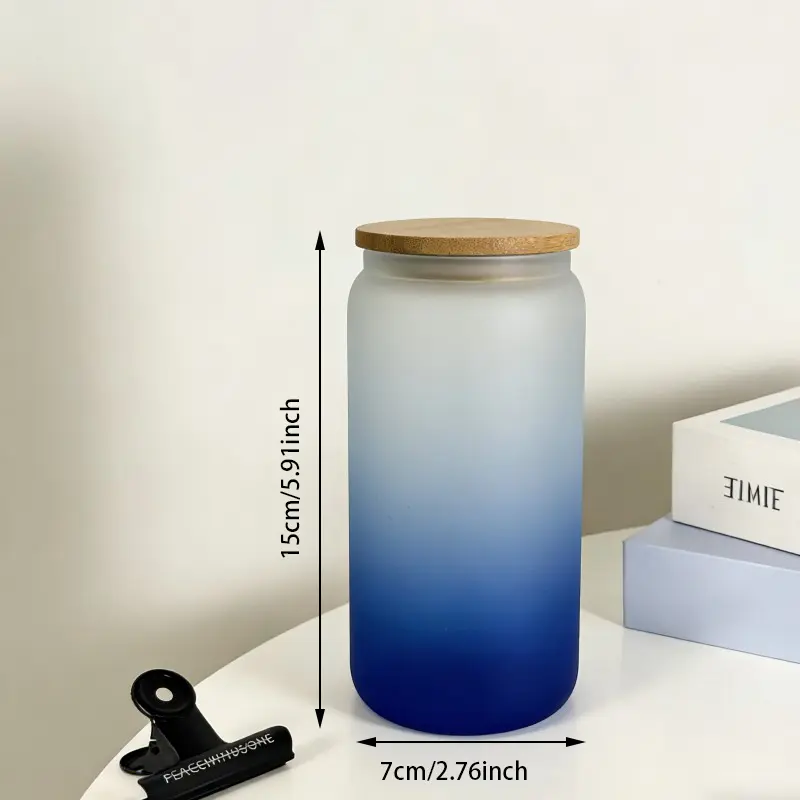 Borosilicate Glass Can Tumblers With Bamboo Lids