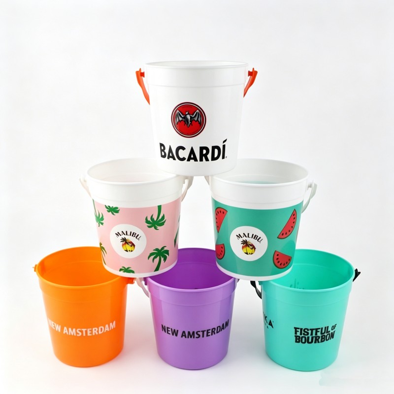 Custom na Maliit na Plastic Ice Bucket | Gamit ang Handle