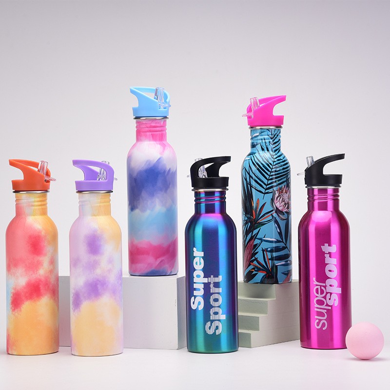 Stainless Steel Sports Water Bottle na may Straw na takip