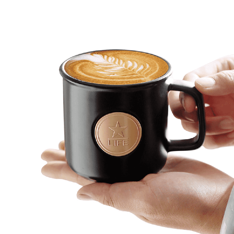 Star LIFE Ceramic Coffee Mug na may Takip at Kutsara