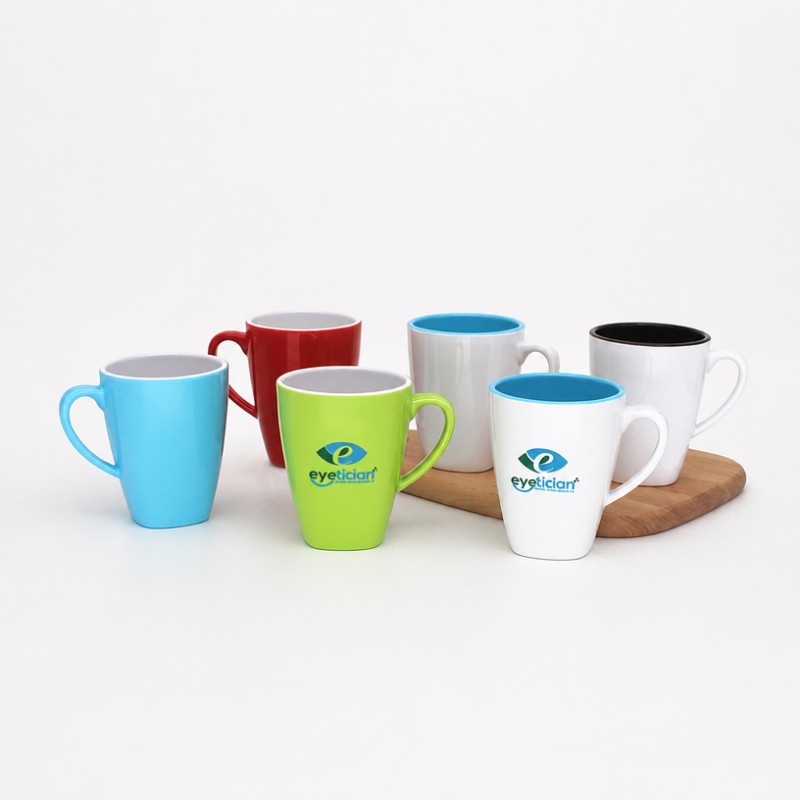 Two‑Tone Custom na Logo Ceramic Coffee Mug